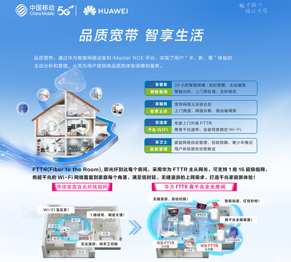 铜川移动携手华为发布品质宽带，以FTTR全光Wi-Fi+品质服务打造高质量千兆家宽体验