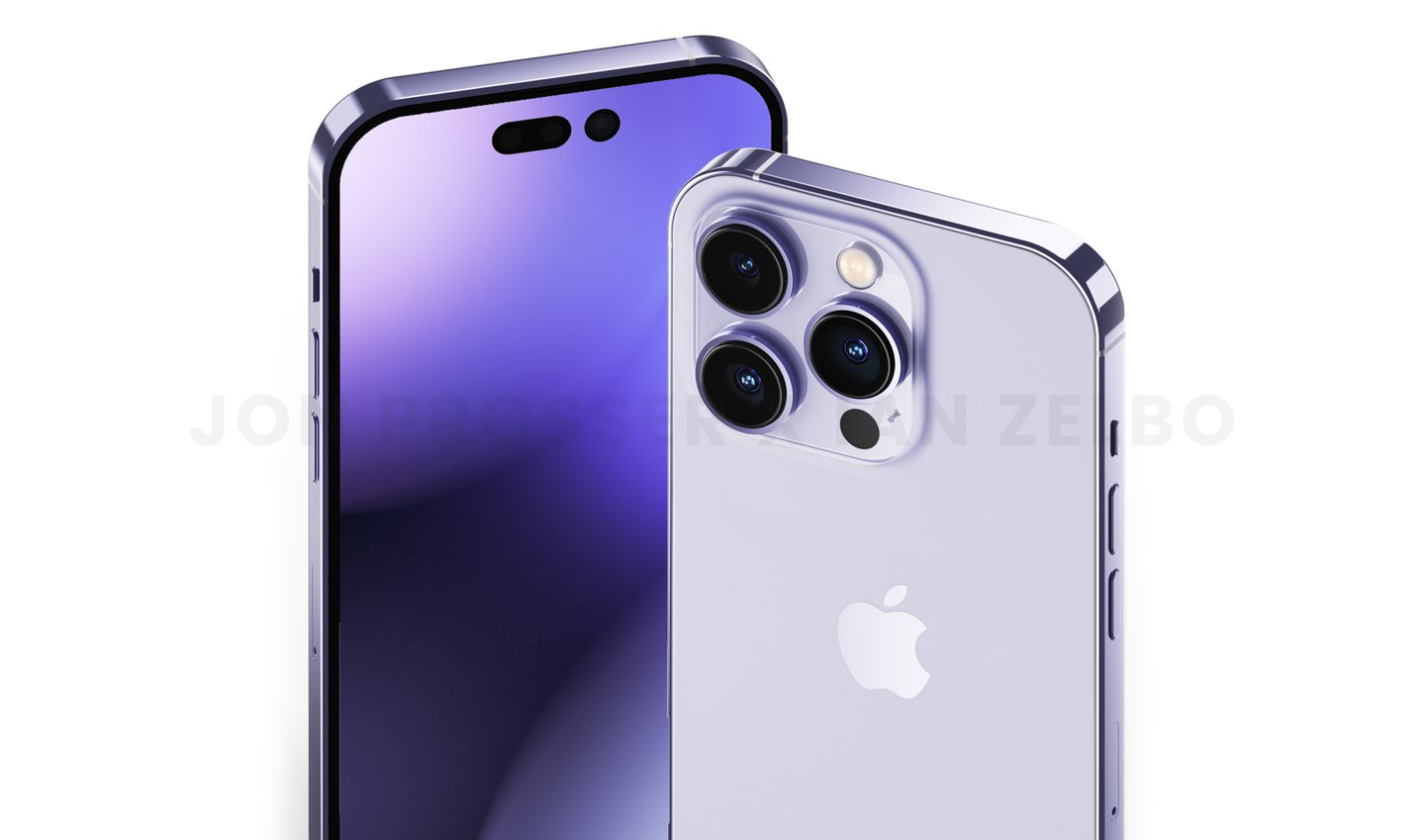 为苹果 iPhone 14 / Pro 做准备,鸿海、和硕、大立光预计月底进入生产高峰(图1) iPhone 14 Pro渲染图
