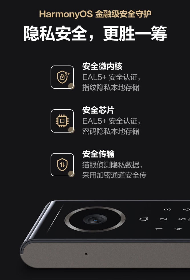 华为智能门锁 SE 猫眼版今日开售:1080P + 150° 超大广角,1899 元(图4)