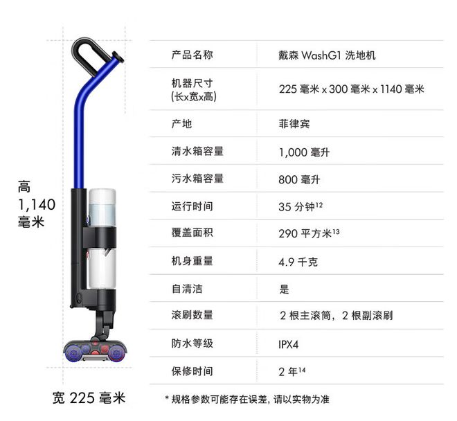 戴森发布新款 WashG1 洗地机，双驱四刷三重分离实现“高能除菌洗地”