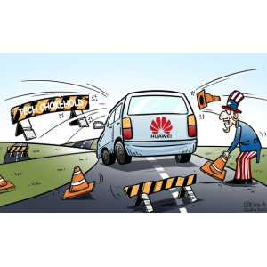 华为智能手机突破美国技术封锁的讽刺漫画引发热议