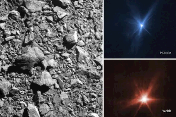 NASA航天器撞击小行星新照片曝光：被撞行星亮度提升两倍